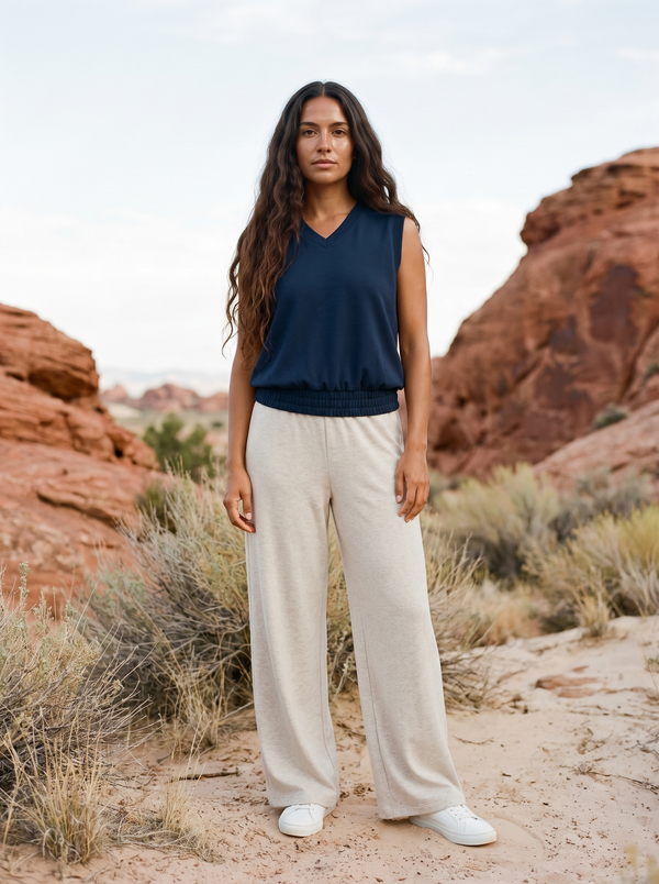 TravisMathew SkyLoft Soft Vest in Navy Blazer, on model in Utah