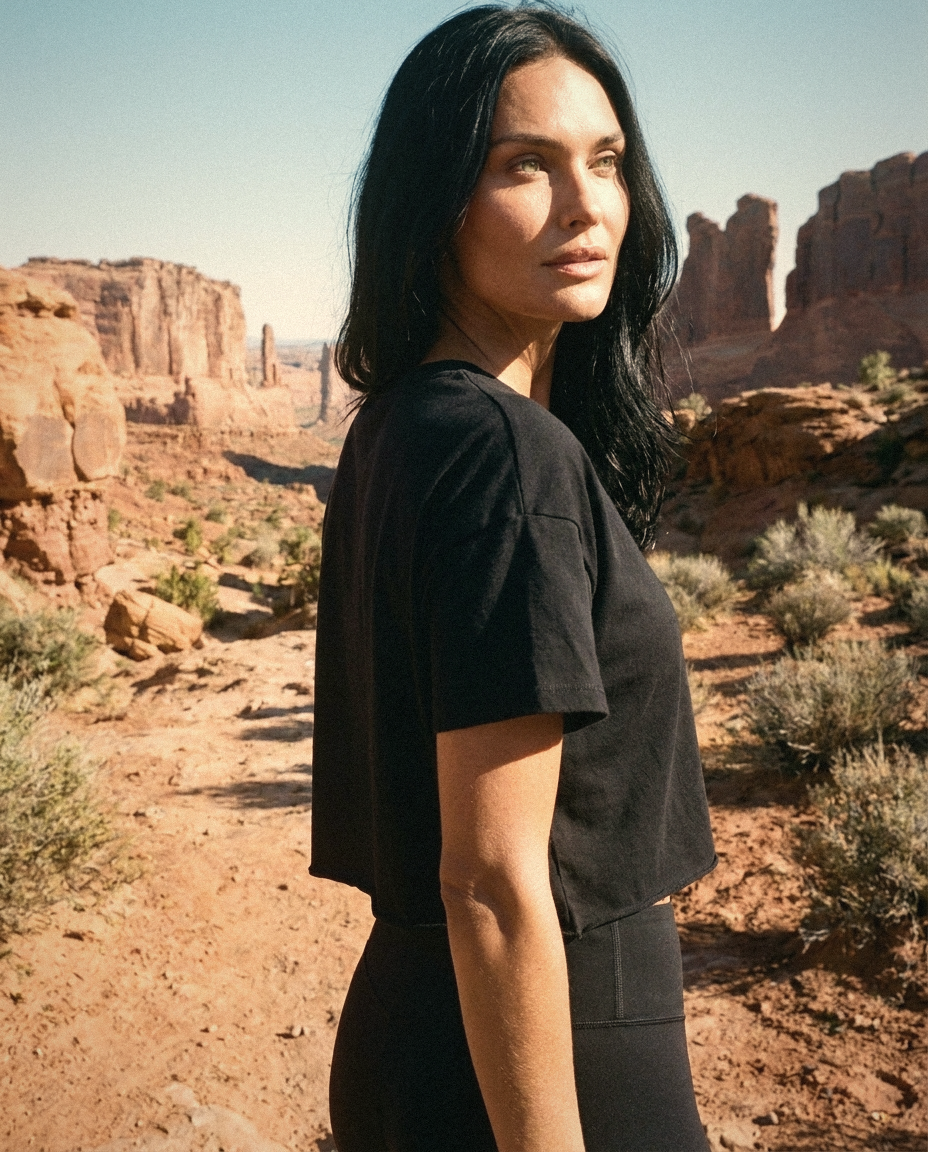 YOS Cropped Tee - Black — Utah